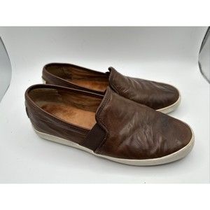 frye womens loafers sneakers cognac leather slip-on 8.5 M